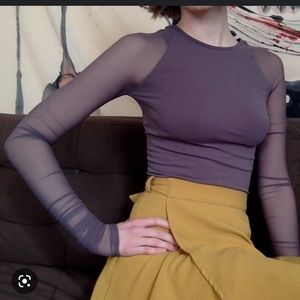 Free People Scrunch Sleeve Seamless Top